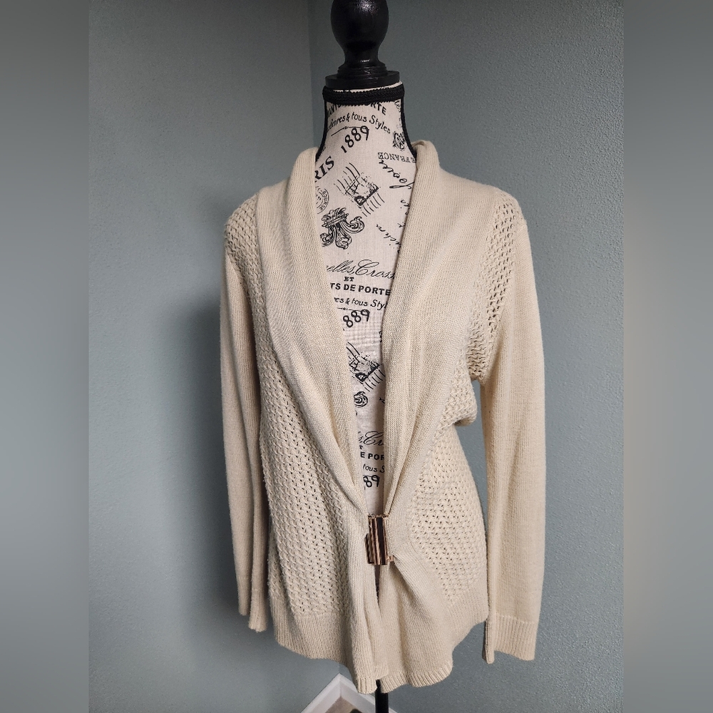 Venus Off White And Gold Cardigan